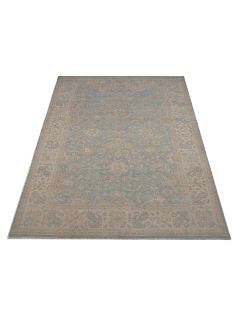 Pacific Ziegler 42868 Beige Blue Transitional Hand Knotted Rug