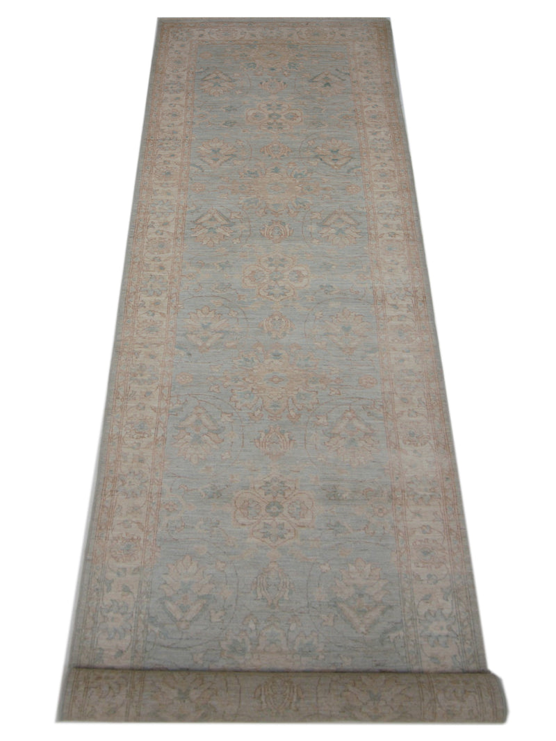 Pacific Ziegler 42874 Beige Teal Transitional Hand Knotted Rug