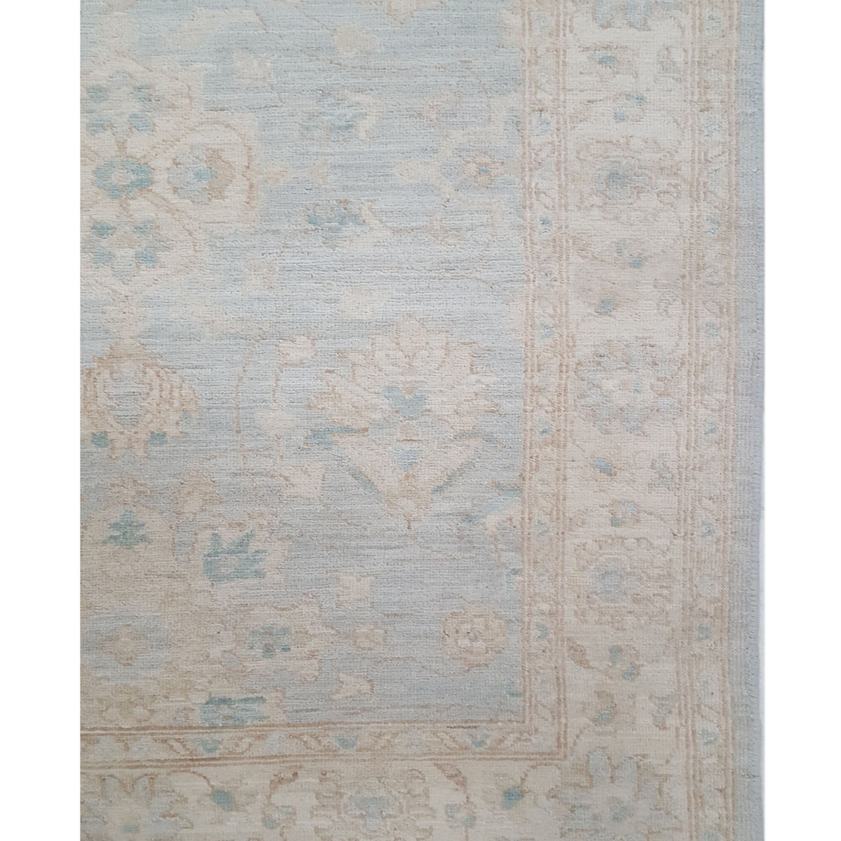 Pacific Ziegler 42874 Beige Teal Transitional Hand Knotted Rug