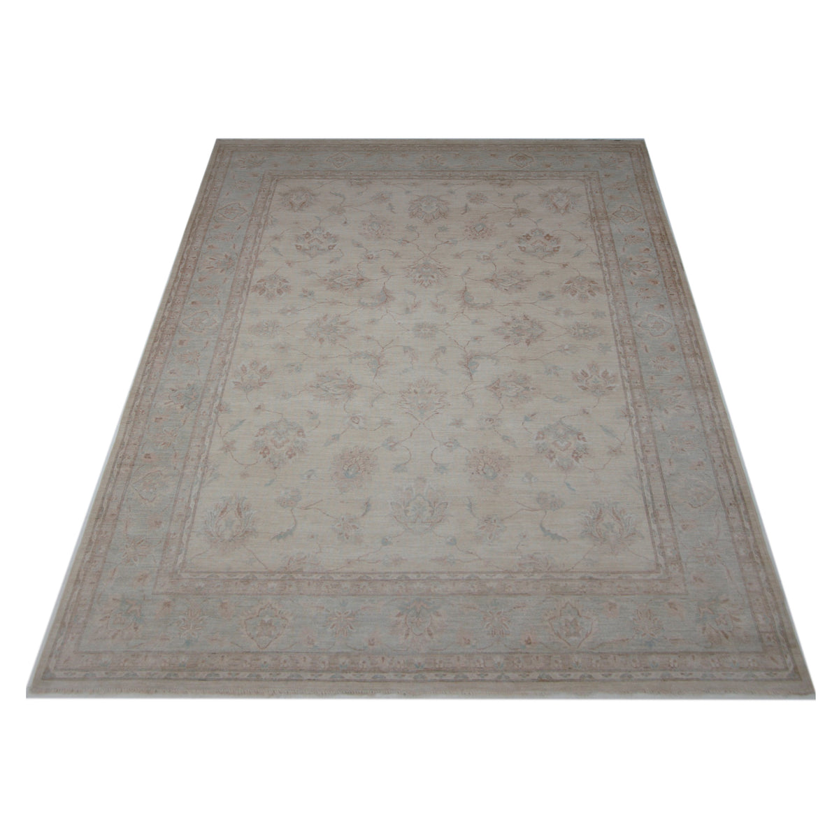 Pacific Ziegler 42878 Beige Blue Transitional Hand Knotted Rug