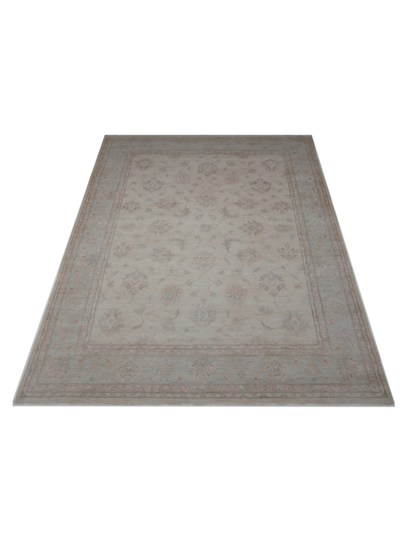 Pacific Ziegler 42878 Beige Blue Transitional Hand Knotted Rug