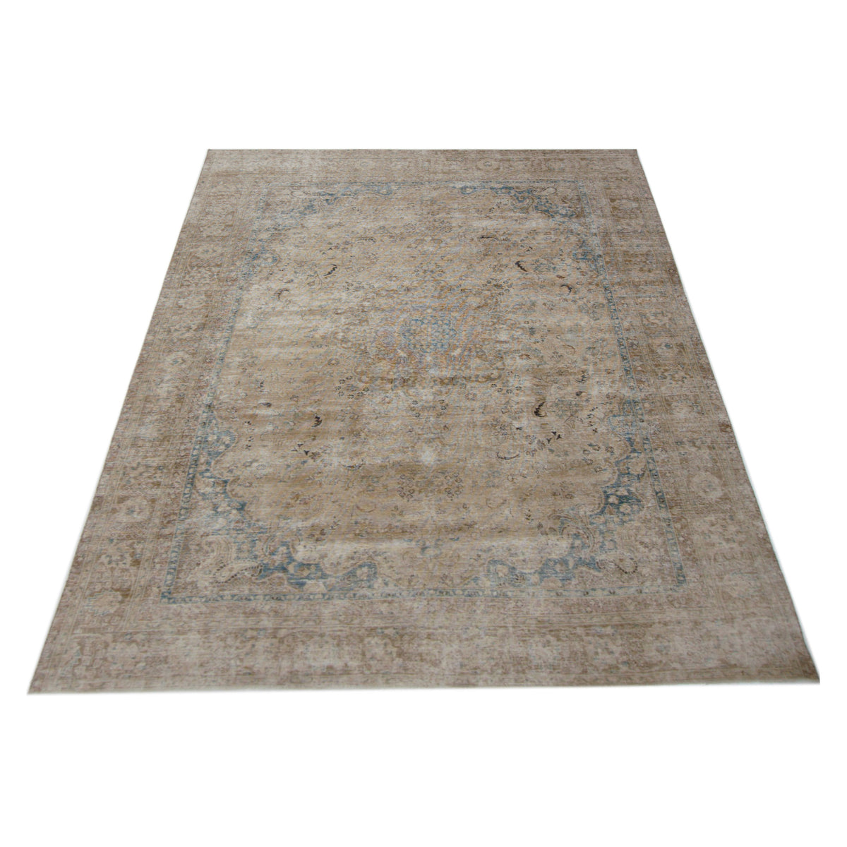 Pacific Vintage 42882 Green Red Vintage Hand Knotted Rug