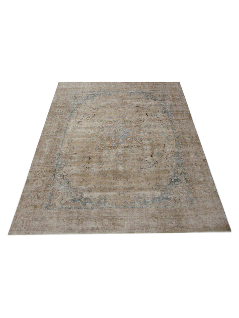 Pacific Vintage 42882 Green Red Vintage Hand Knotted Rug