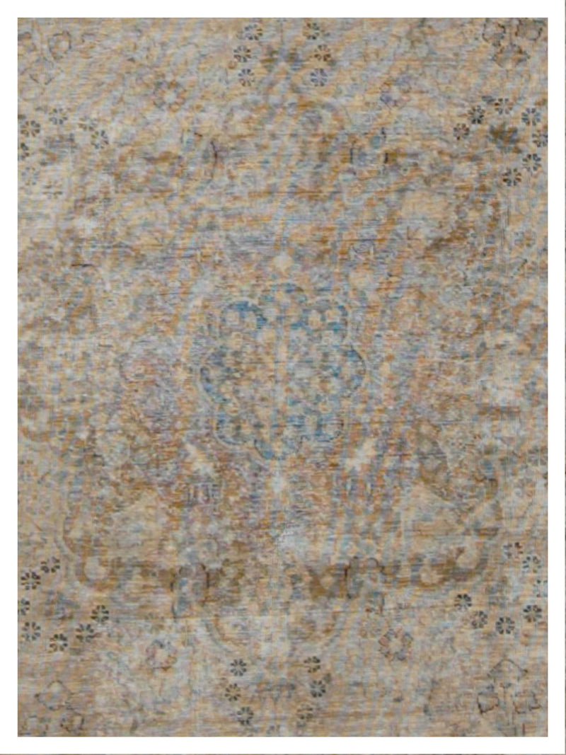 Pacific Vintage 42882 Green Red Vintage Hand Knotted Rug