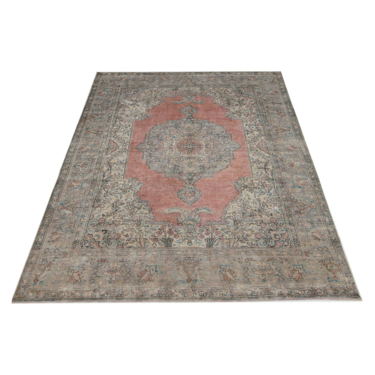 Pacific Vintage 42883 Rust Grey Vintage Hand Knotted Rug