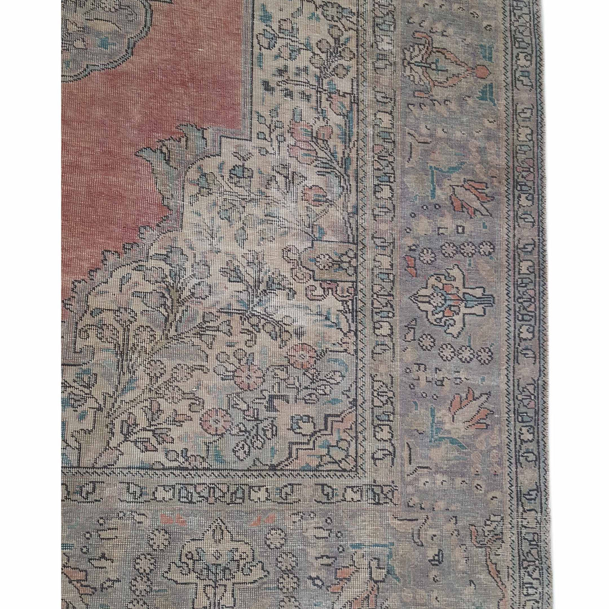 Pacific Vintage 42883 Rust Grey Vintage Hand Knotted Rug