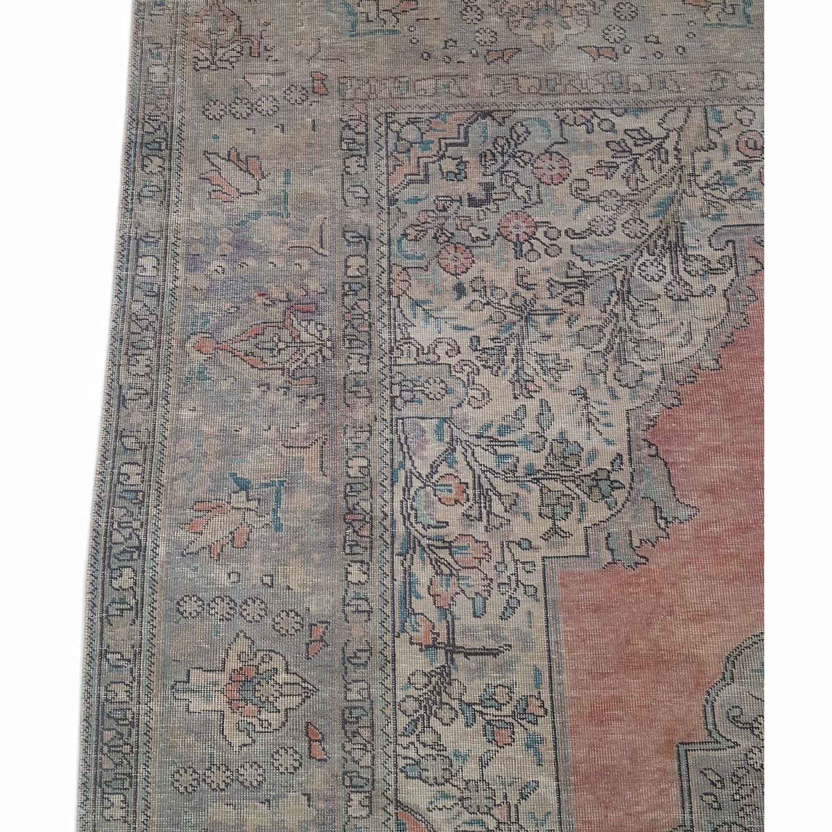 Pacific Vintage 42883 Rust Grey Vintage Hand Knotted Rug