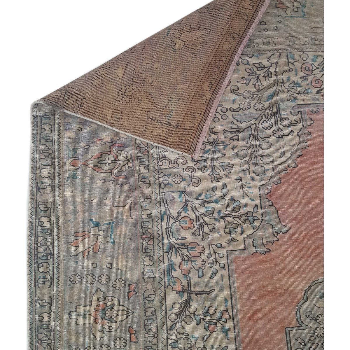 Pacific Vintage 42883 Rust Grey Vintage Hand Knotted Rug