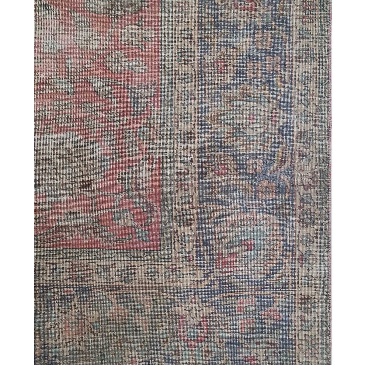 Pacific Vintage 42890 Red Blue Vintage Hand Knotted Rug