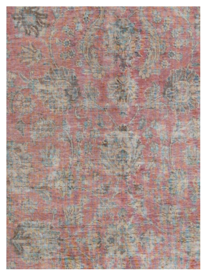 Pacific Vintage 42890 Red Blue Vintage Hand Knotted Rug