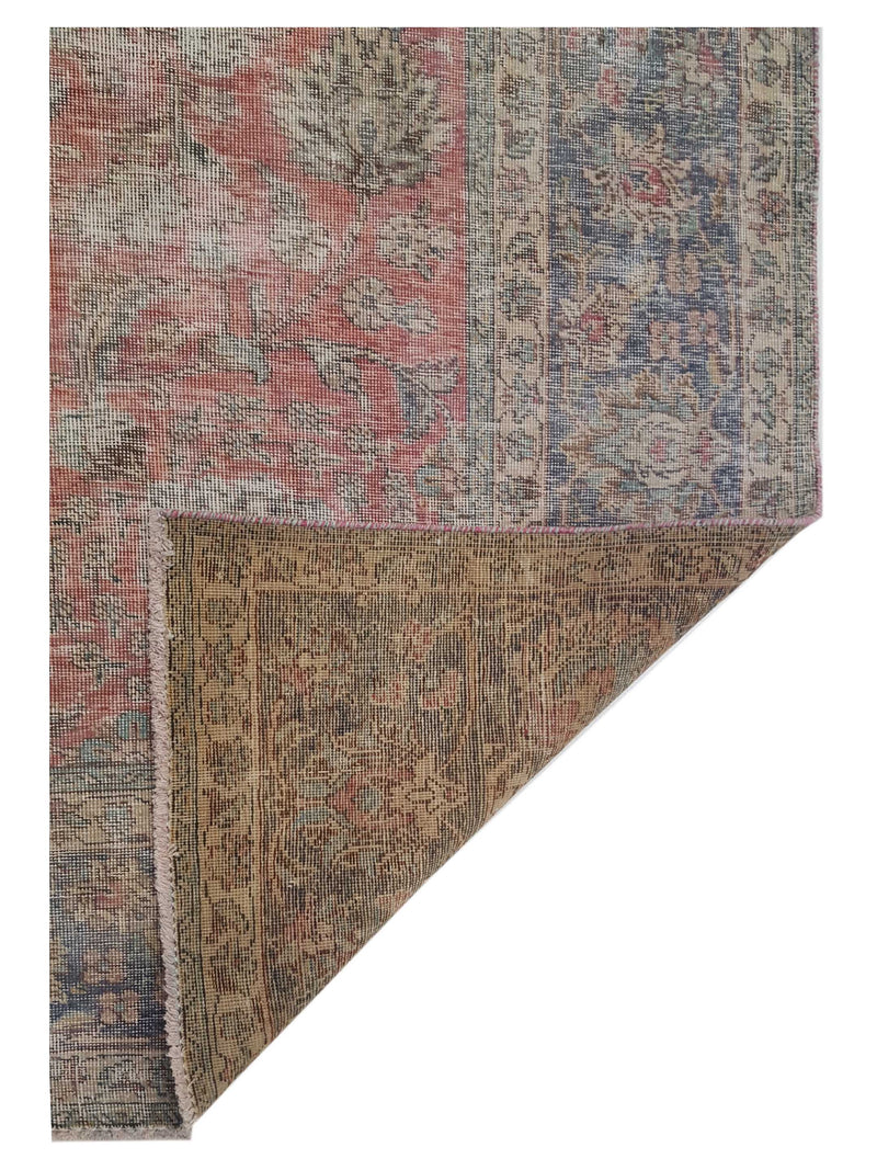 Pacific Vintage 42890 Red Blue Vintage Hand Knotted Rug