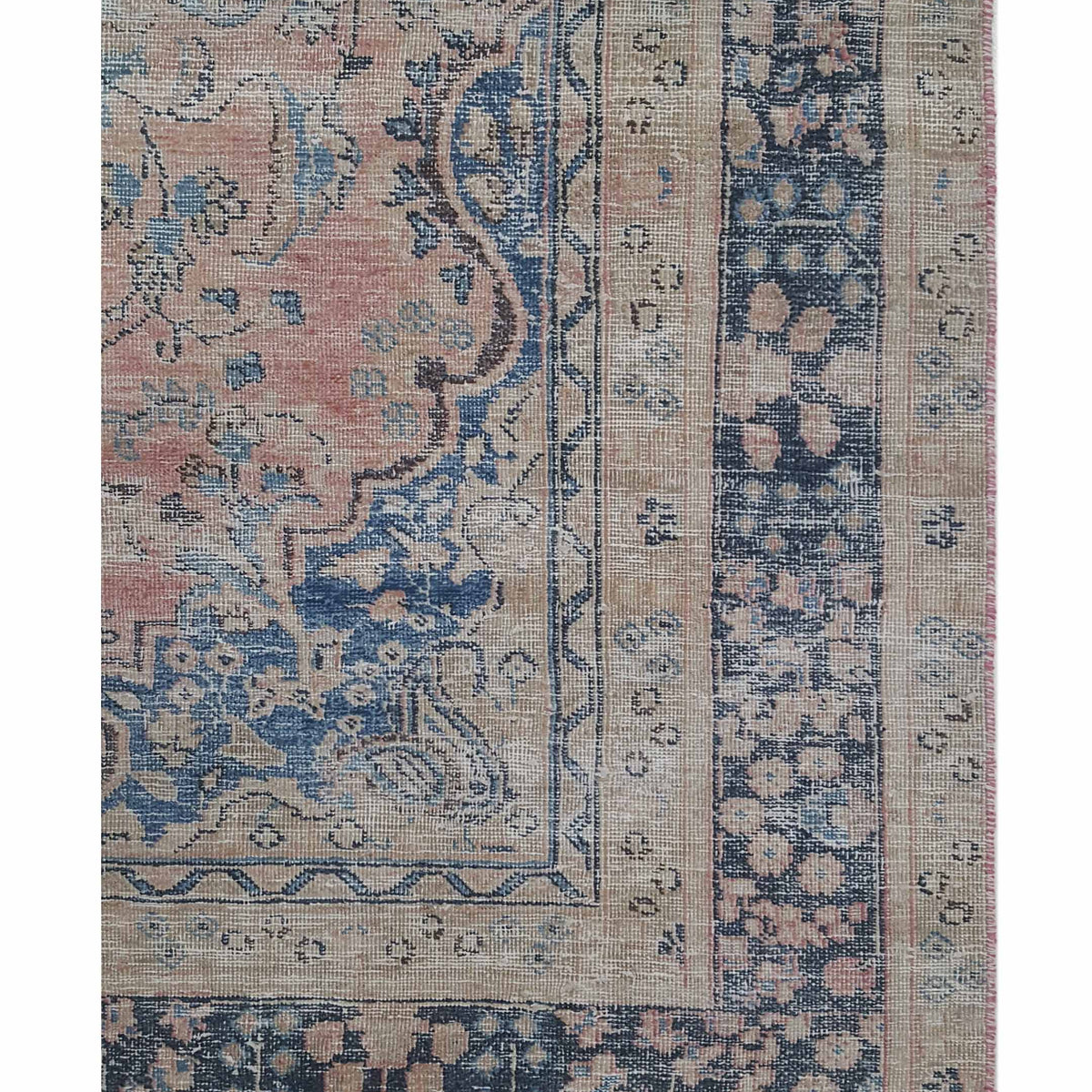 Pacific Vintage 42891 Orange Blue Vintage Hand Knotted Rug