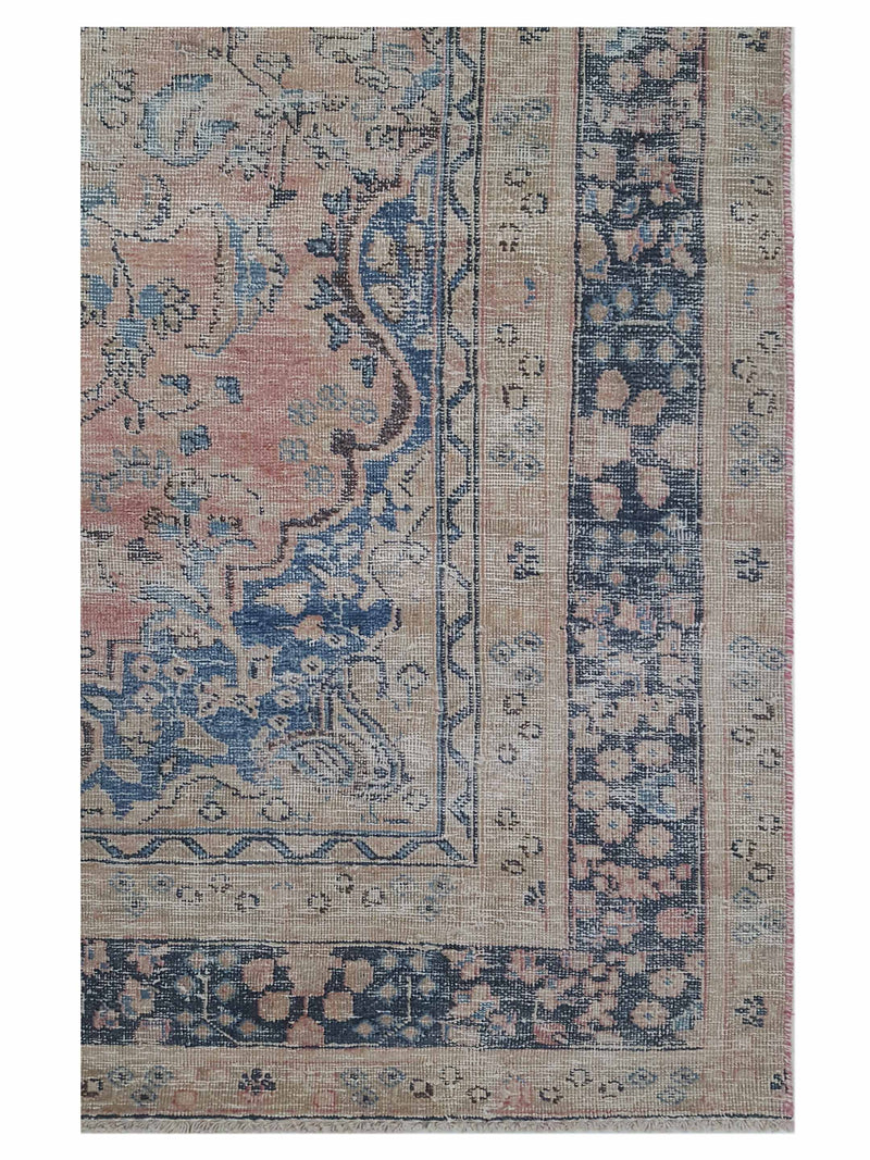 Pacific Vintage 42891 Orange Blue Vintage Hand Knotted Rug