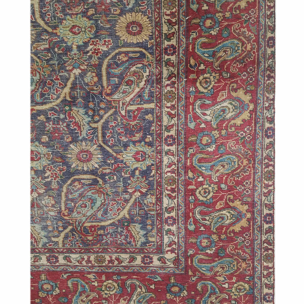 Pacific Vintage 42894 Blue Red Vintage Hand Knotted Rug