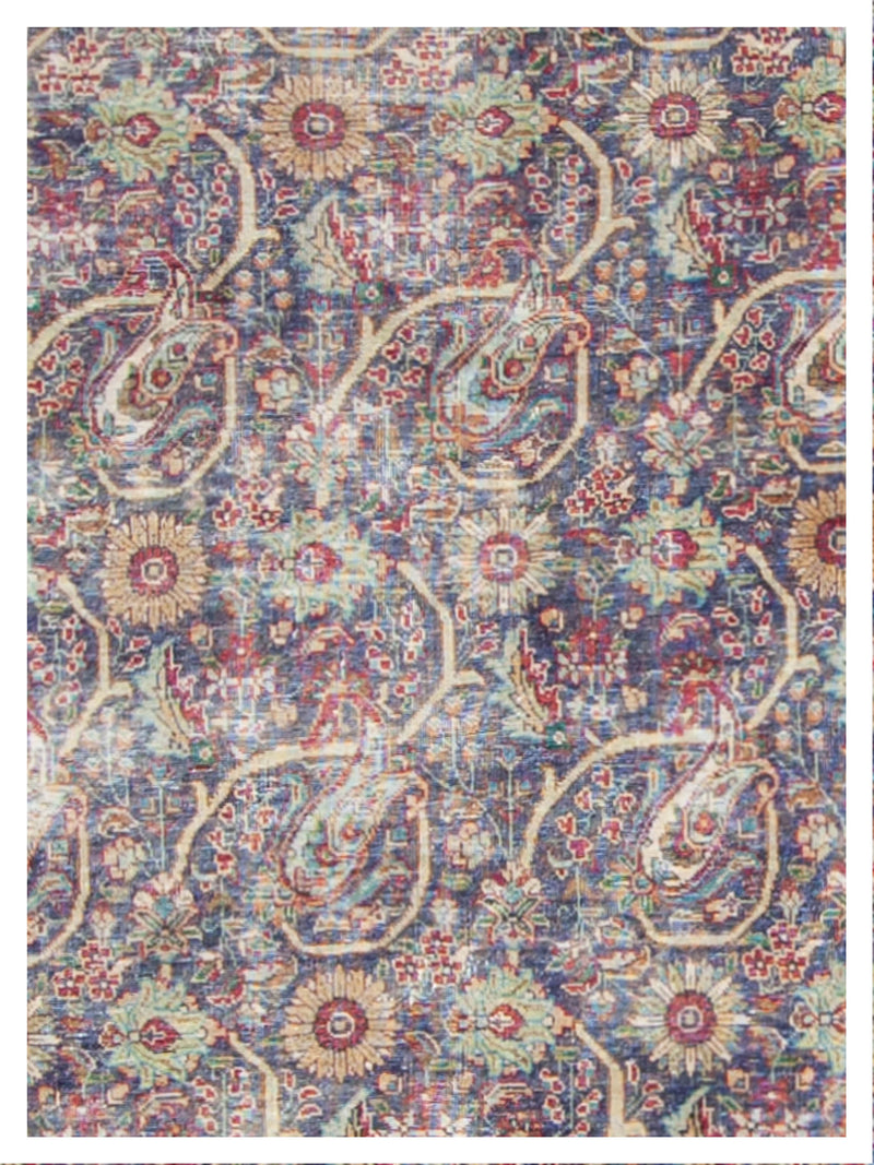 Pacific Vintage 42894 Blue Red Vintage Hand Knotted Rug