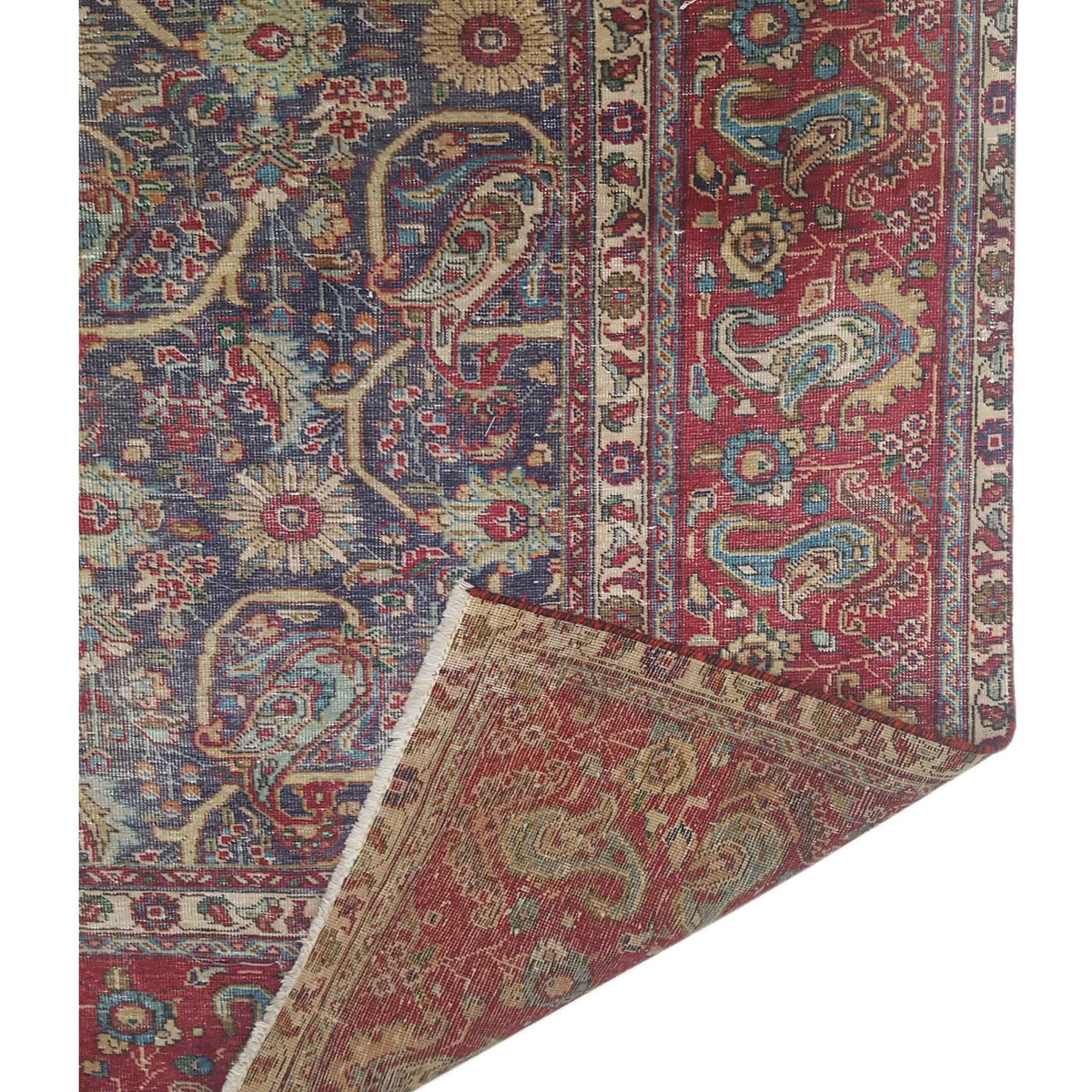 Pacific Vintage 42894 Blue Red Vintage Hand Knotted Rug