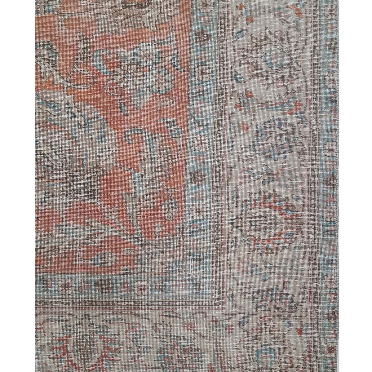 Pacific Vintage 42896 Red Beige Vintage Hand Knotted Rug