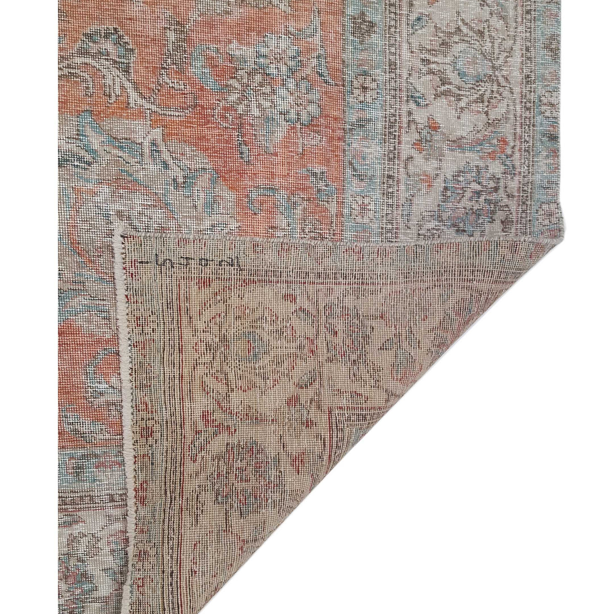 Pacific Vintage 42896 Red Beige Vintage Hand Knotted Rug