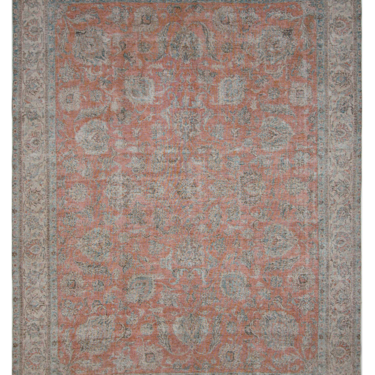Pacific Vintage 42896 Red Beige Vintage Hand Knotted Rug