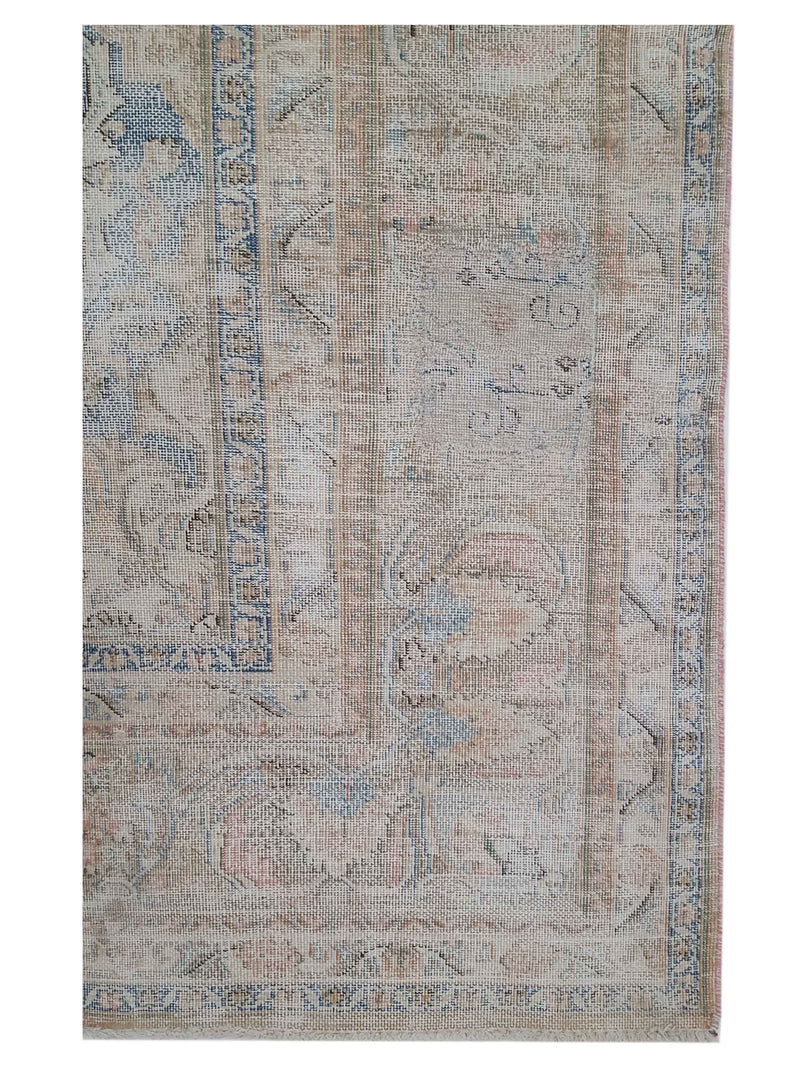 Pacific Vintage 42897 Beige Blue Vintage Hand Knotted Rug
