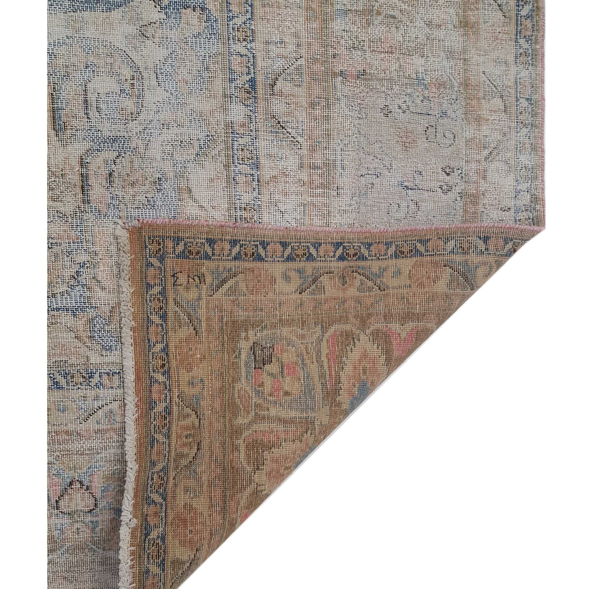 Pacific Vintage 42897 Beige Blue Vintage Hand Knotted Rug
