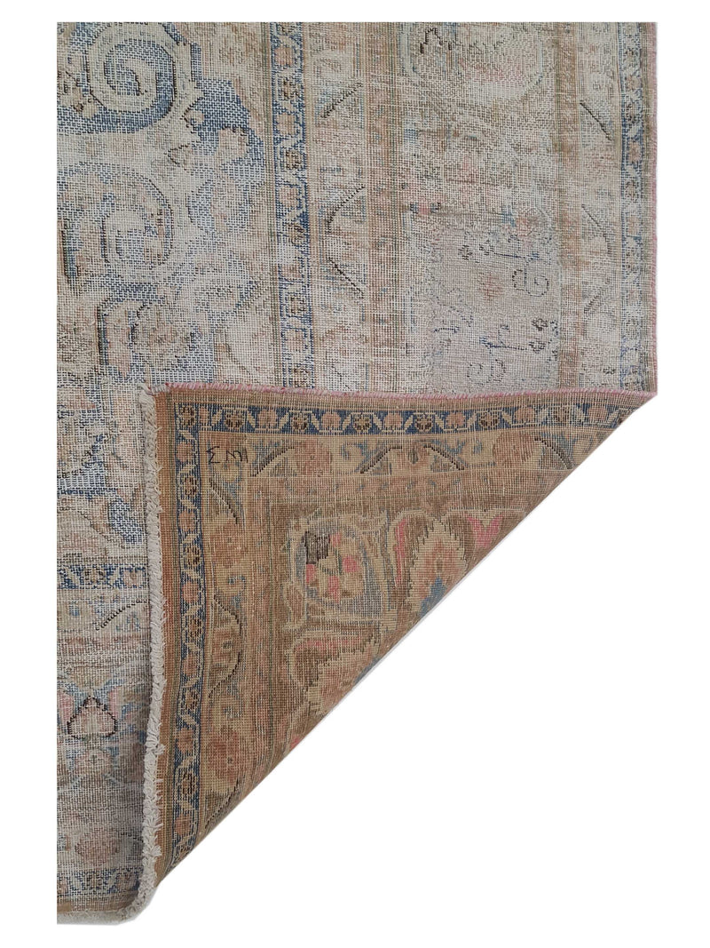 Pacific Vintage 42897 Beige Blue Vintage Hand Knotted Rug