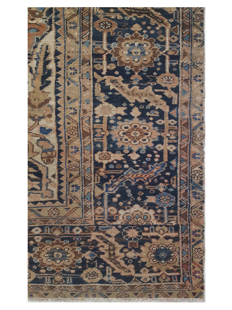 Pacific Vintage 42898 Beige Navy Vintage Hand Knotted Rug