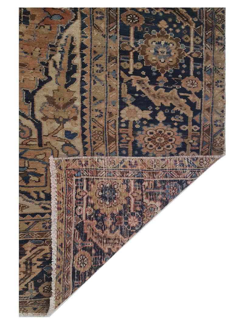 Pacific Vintage 42898 Beige Navy Vintage Hand Knotted Rug