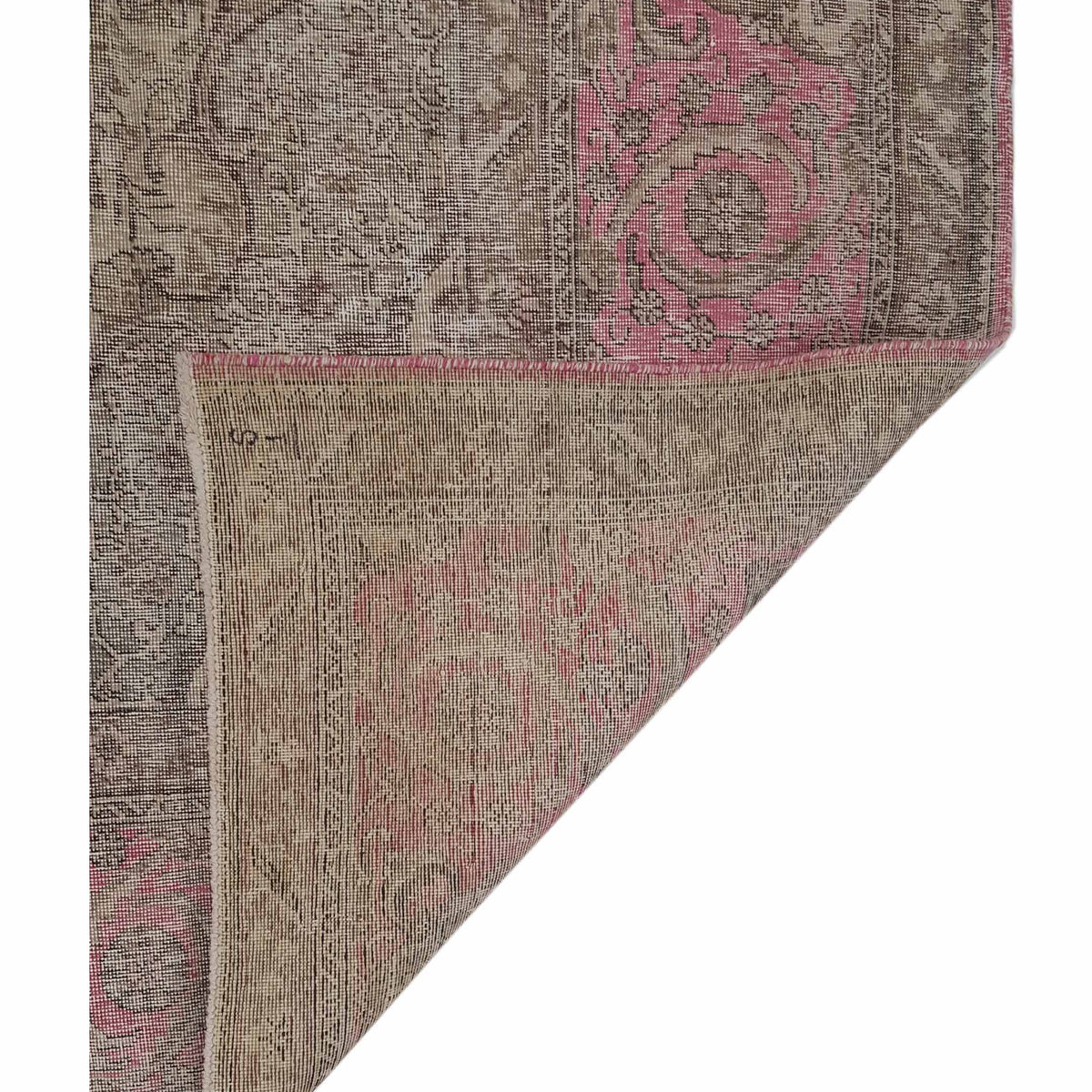Pacific Vintage 42903 Pink Beige Vintage Hand Knotted Rug