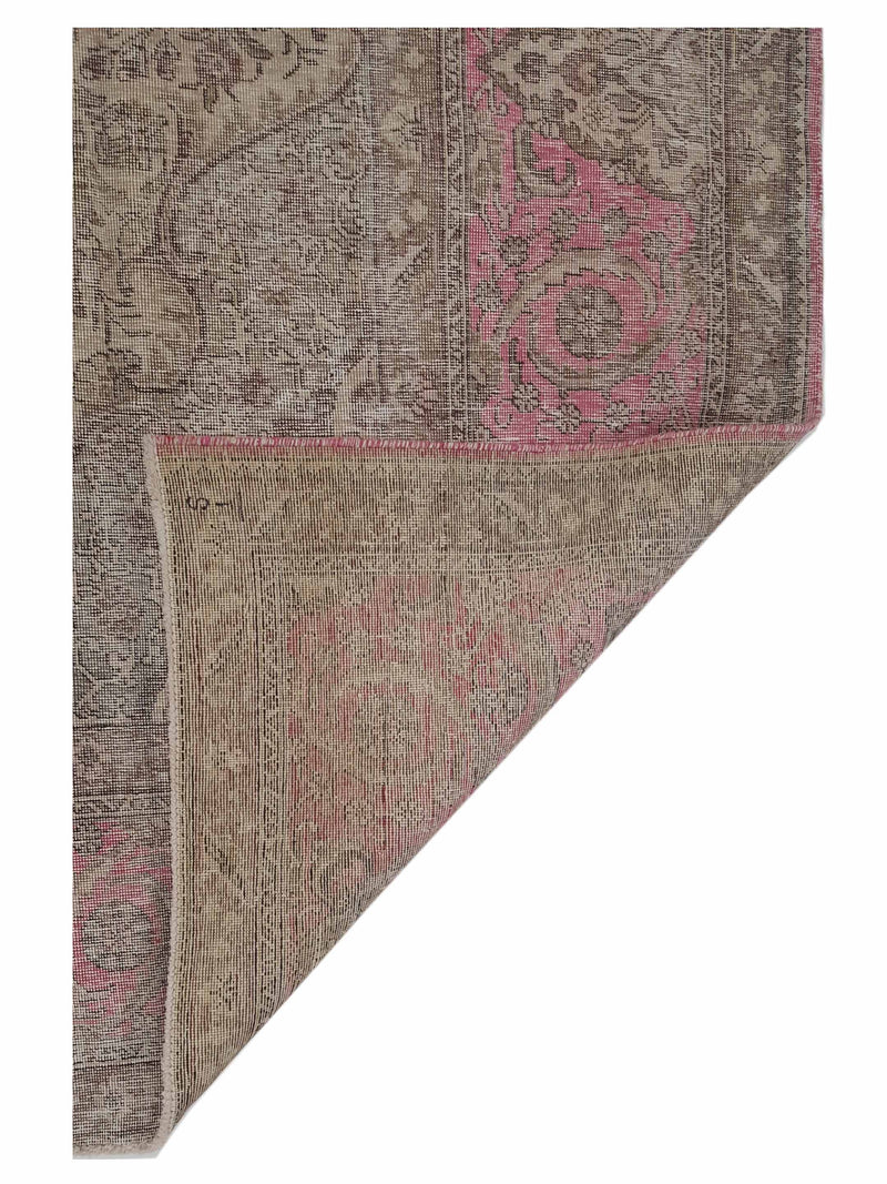 Pacific Vintage 42903 Pink Beige Vintage Hand Knotted Rug