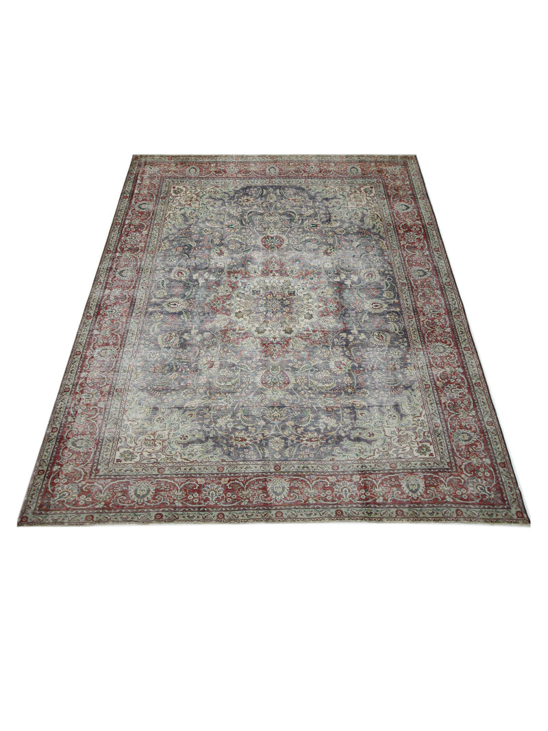 Pacific Vintage 42907 Blue Red Vintage Hand Knotted Rug