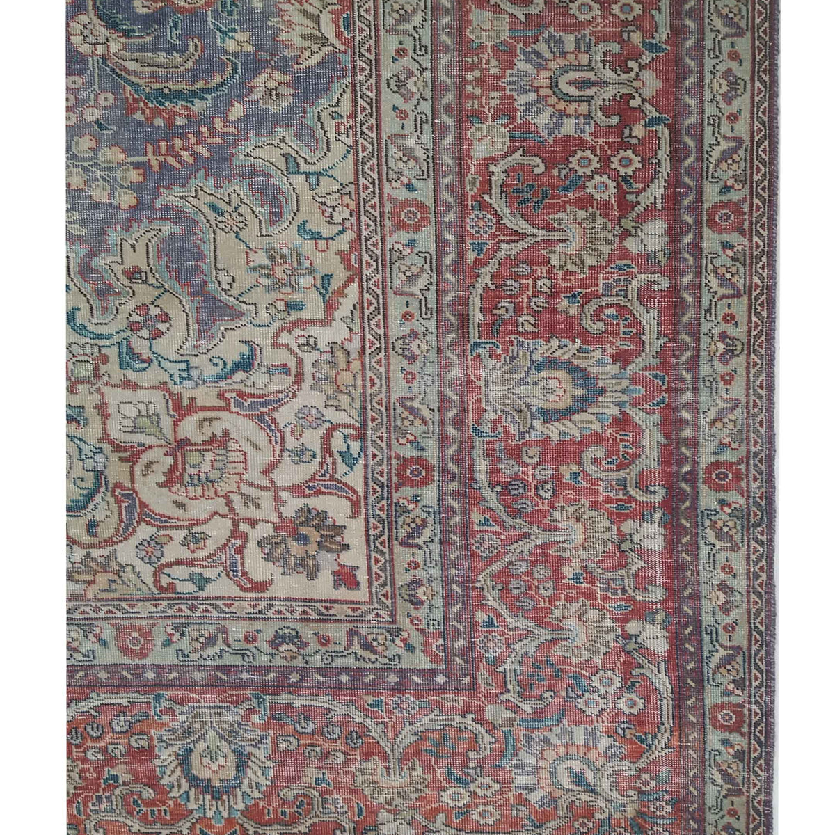 Pacific Vintage 42907 Blue Red Vintage Hand Knotted Rug