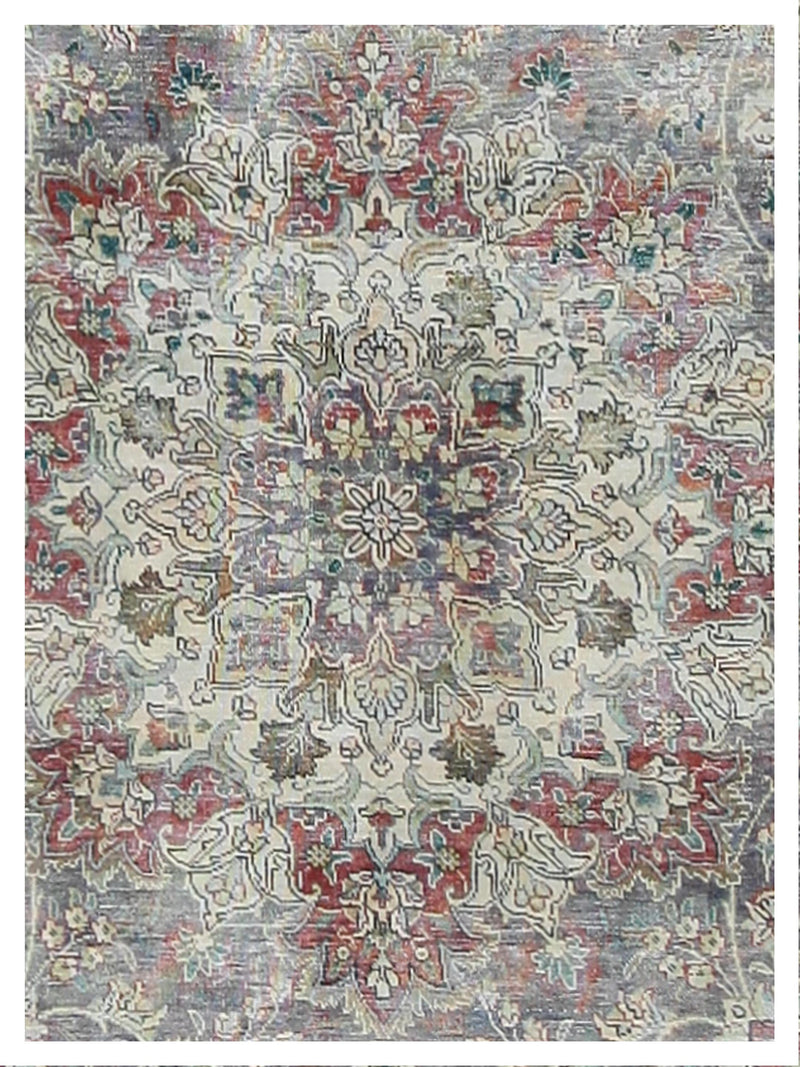 Pacific Vintage 42907 Blue Red Vintage Hand Knotted Rug