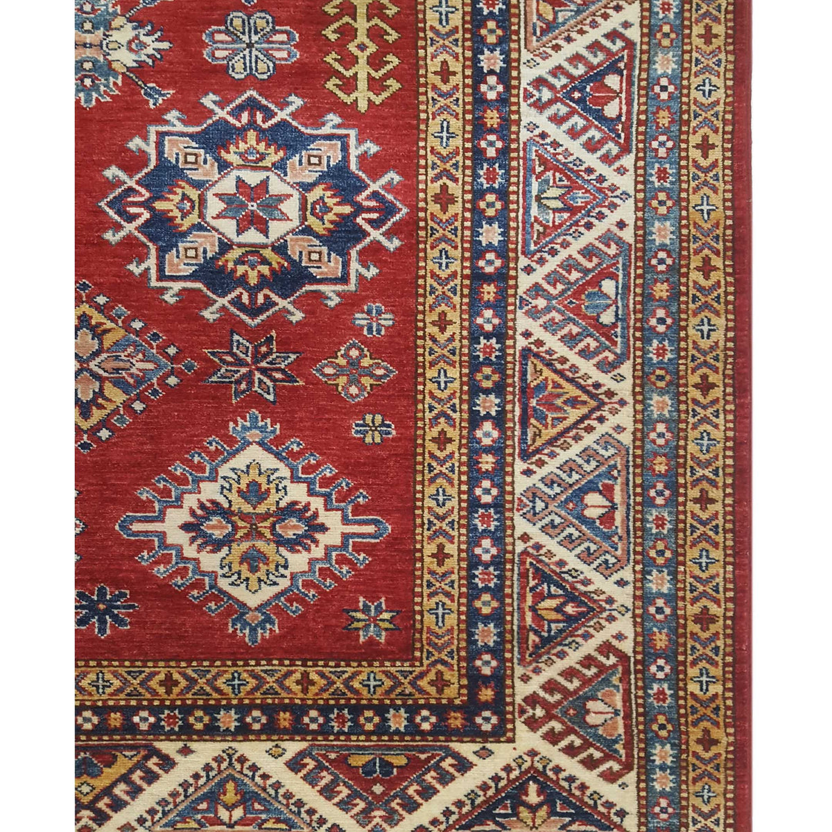 Pacific Kazak Artisan 42910 Red Ivory Traditional Hand Knotted Rug