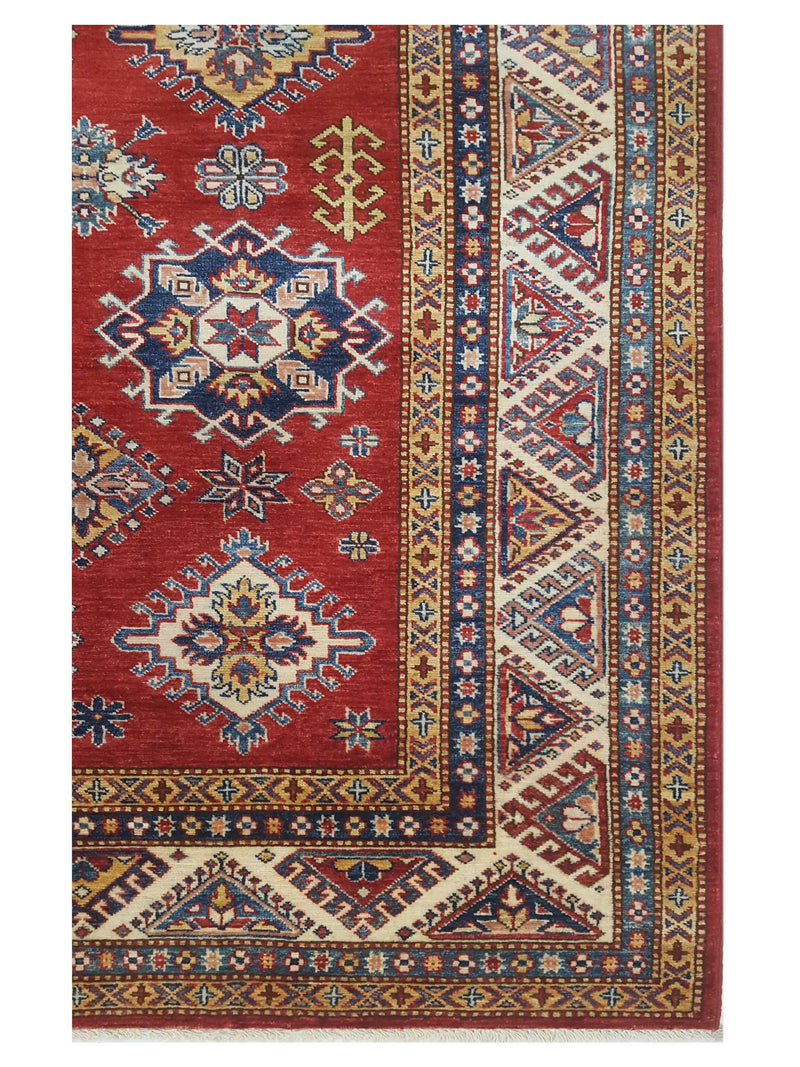 Pacific Kazak Artisan 42910 Red Ivory Traditional Hand Knotted Rug