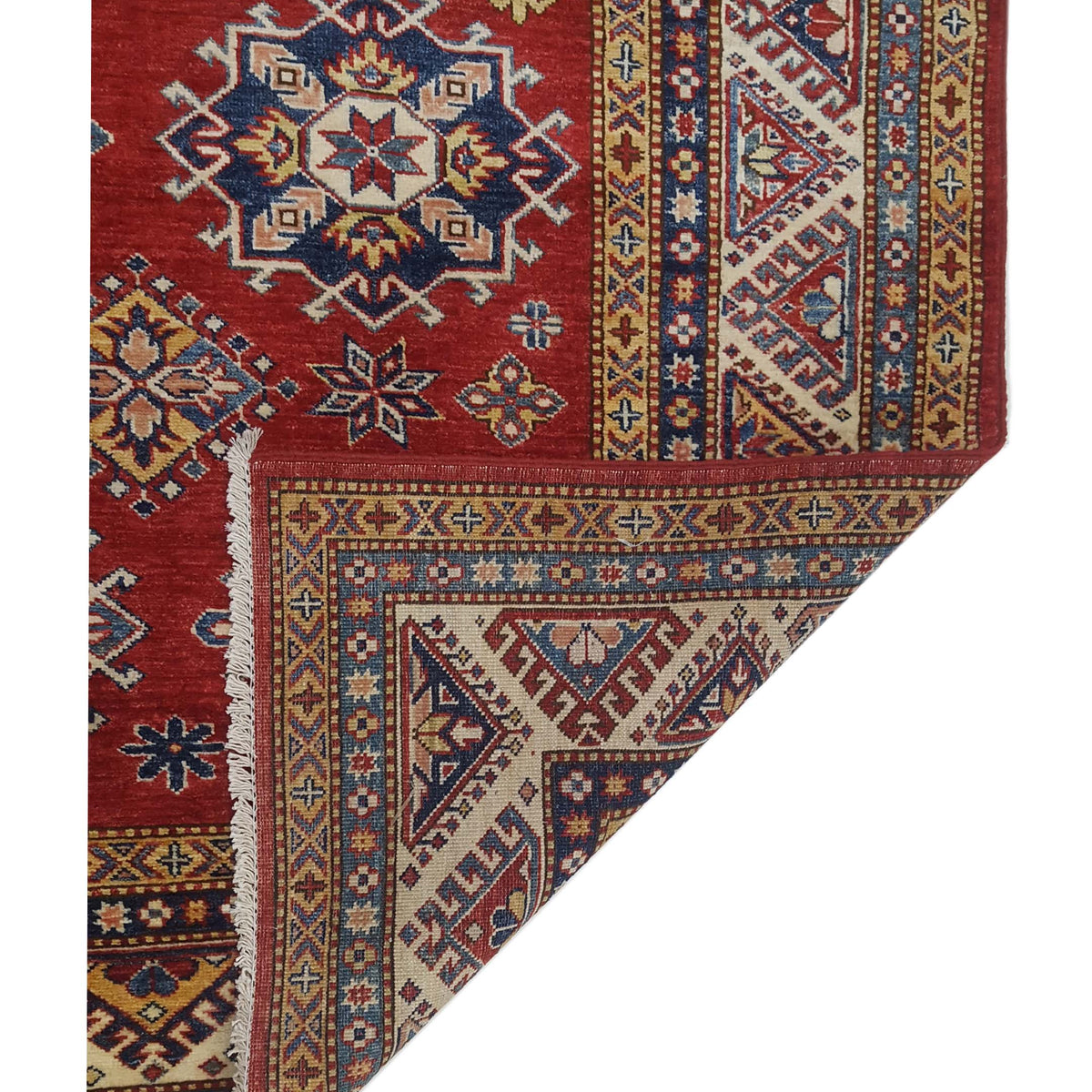 Pacific Kazak Artisan 42910 Red Ivory Traditional Hand Knotted Rug
