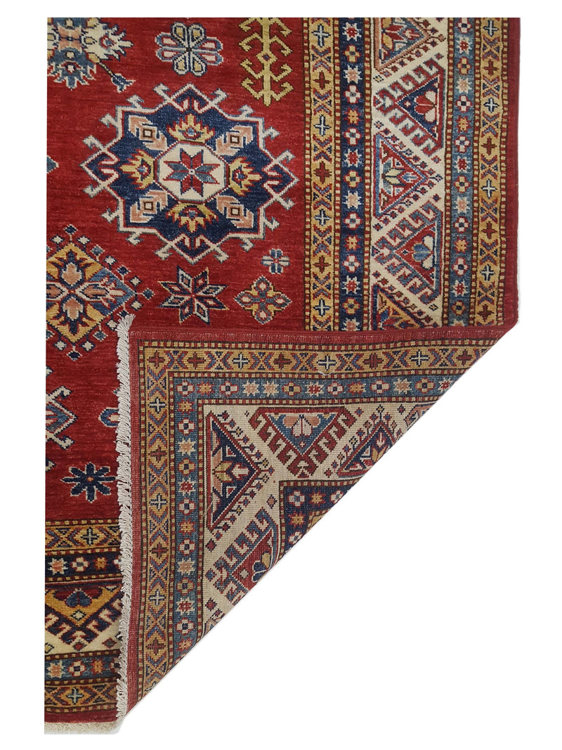 Pacific Kazak Artisan 42910 Red Ivory Traditional Hand Knotted Rug