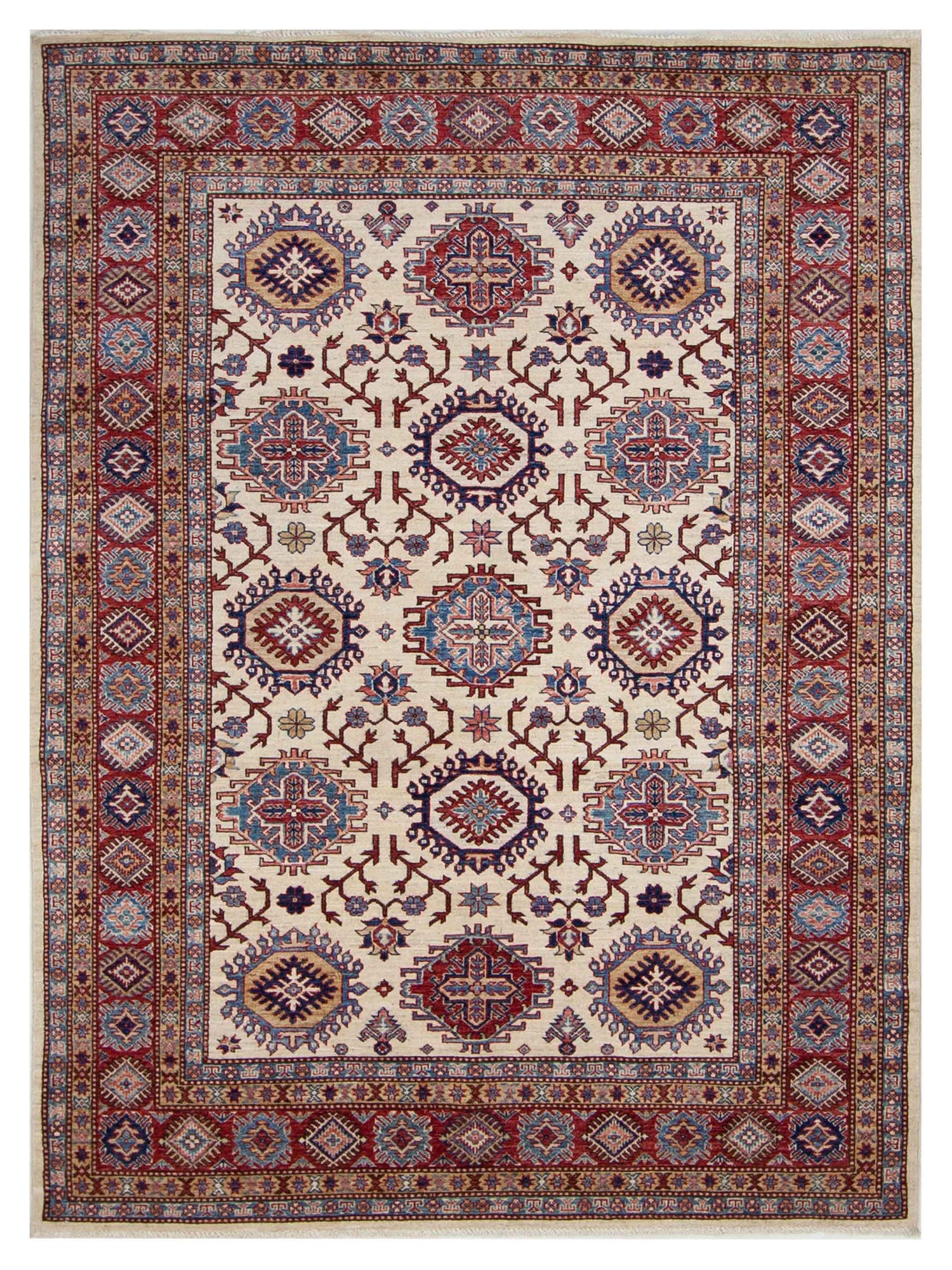 Pacific Kazak Super  Ivory Red Traditional