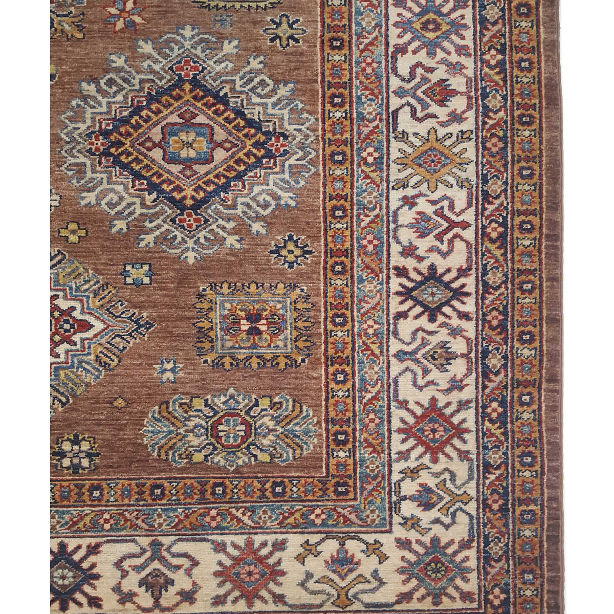 Pacific Kazak Artisan 42912 Brown Ivory Traditional Hand Knotted Rug