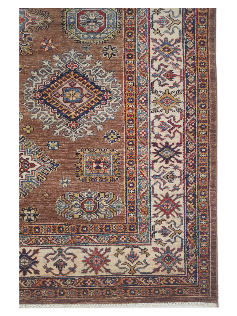 Pacific Kazak Artisan 42912 Brown Ivory Traditional Hand Knotted Rug