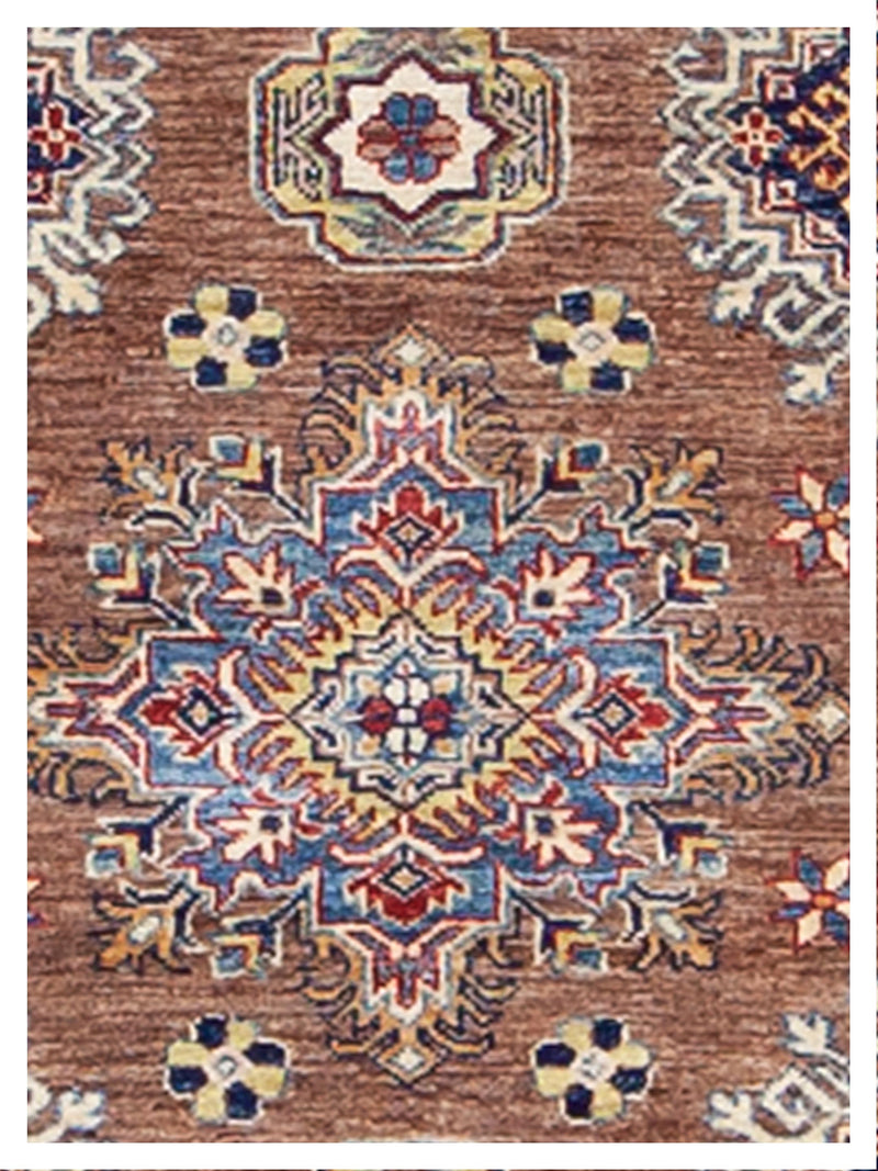 Pacific Kazak Artisan 42912 Brown Ivory Traditional Hand Knotted Rug