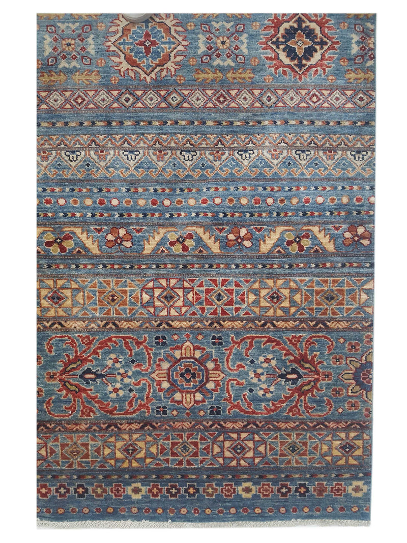 Pacific Khorgeen 42914 Grey Blue Traditional Hand Knotted Rug
