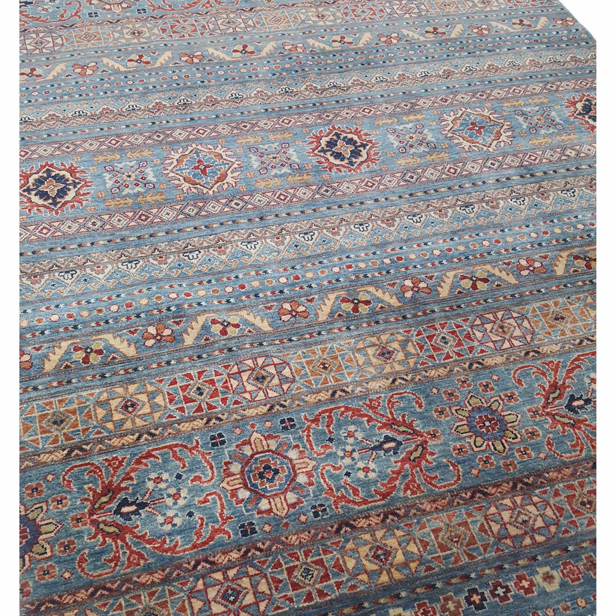Pacific Khorgeen 42914 Grey Blue Traditional Hand Knotted Rug