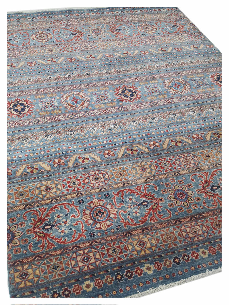 Pacific Khorgeen 42914 Grey Blue Traditional Hand Knotted Rug