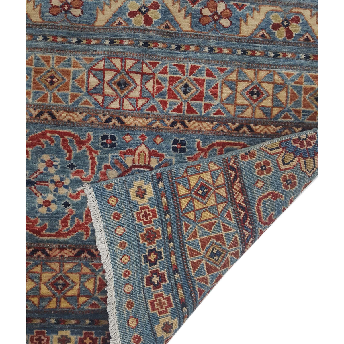 Pacific Khorgeen 42914 Grey Blue Traditional Hand Knotted Rug