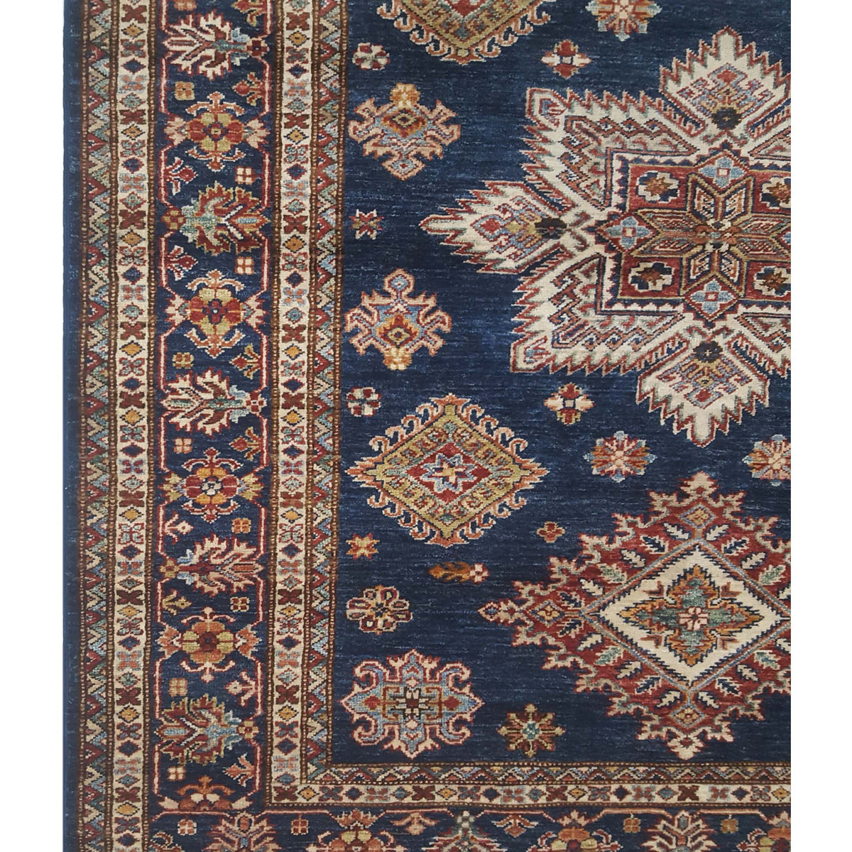 Pacific Kazak Artisan 42915 Navy Ivory Traditional Hand Knotted Rug