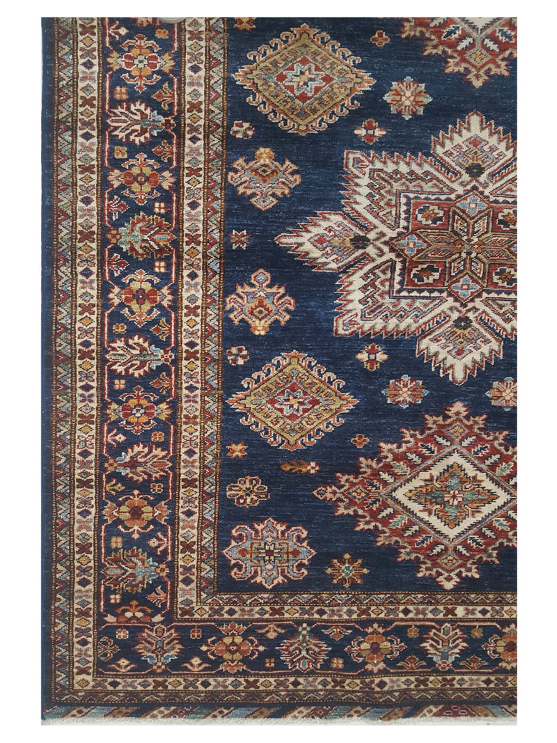 Pacific Kazak Artisan 42915 Navy Ivory Traditional Hand Knotted Rug