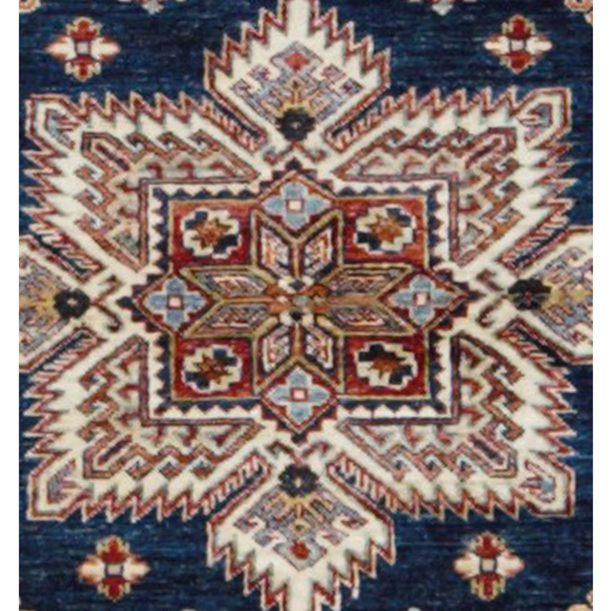 Pacific Kazak Artisan 42915 Navy Ivory Traditional Hand Knotted Rug