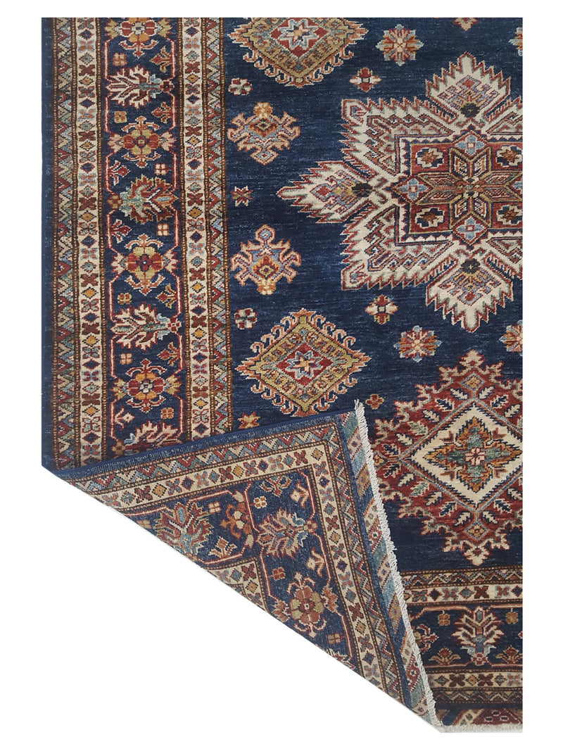 Pacific Kazak Artisan 42915 Navy Ivory Traditional Hand Knotted Rug