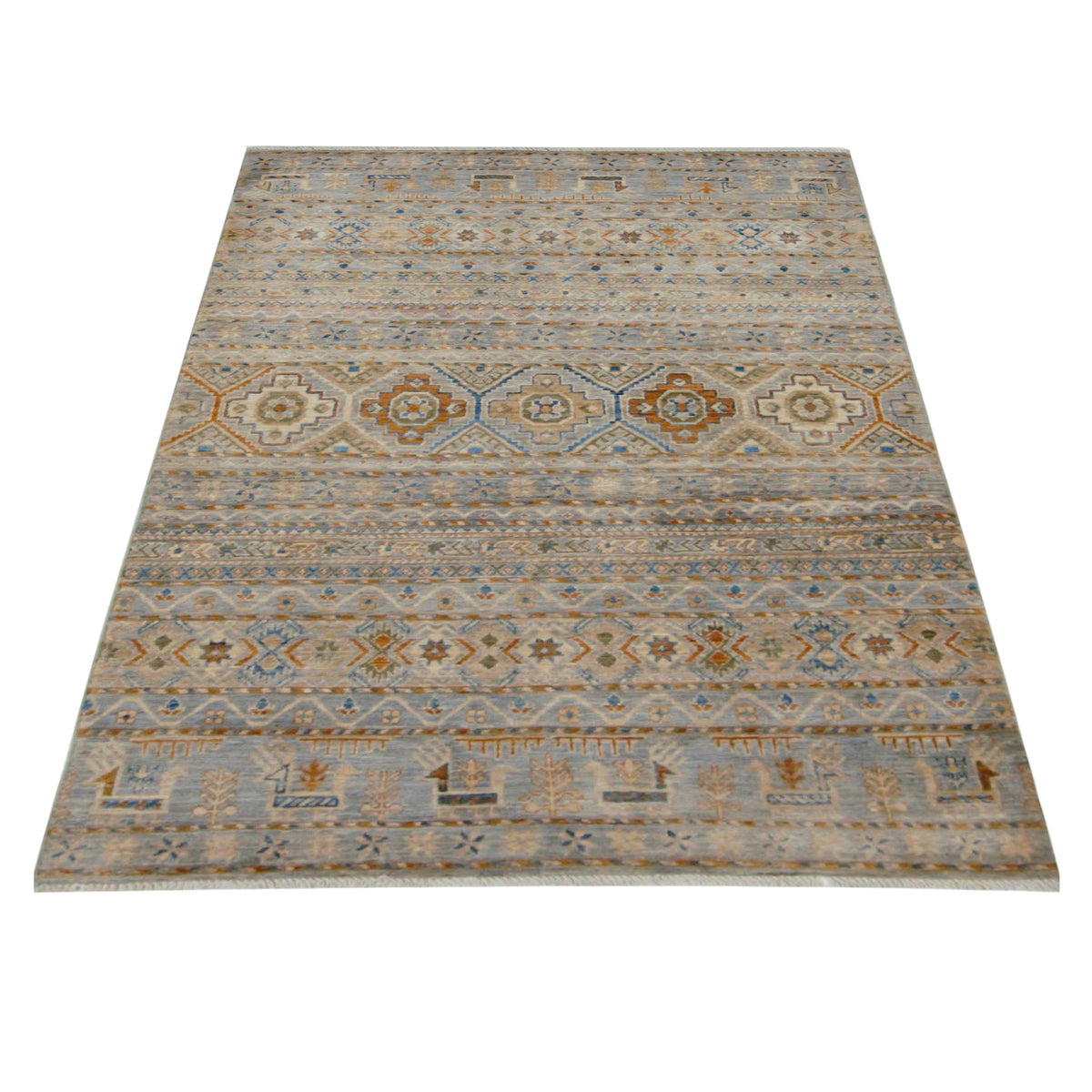 Pacific Khorgeen 42918 Grey Khaki Traditional Hand Knotted Rug